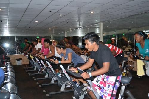 Burning those calories during Spin class