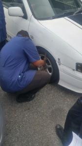 Checking condition of tires